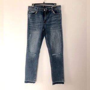 New w/o tags HM Distressed Straight leg Denim Jeans .